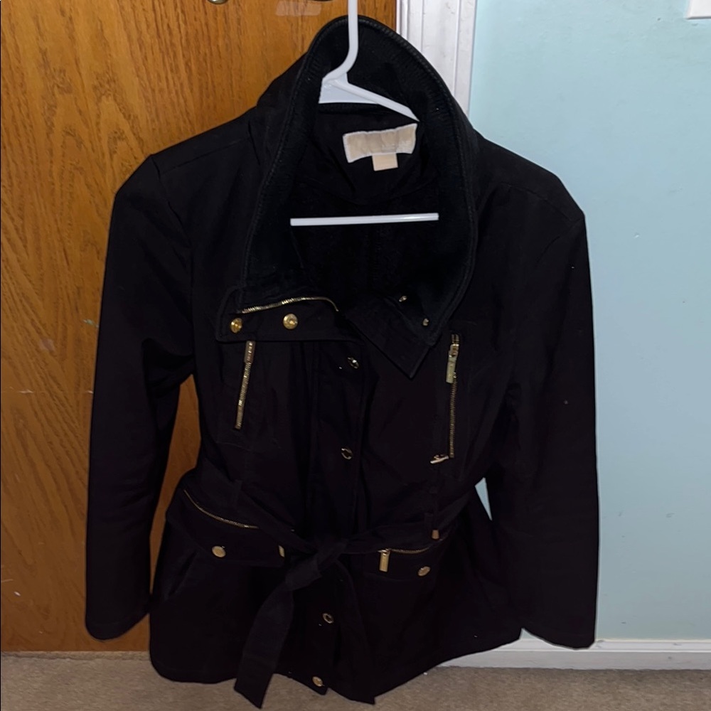 Women's Black Jacket with Gold Accents